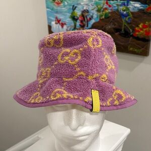 Gucci Kids Lavender and Yellow Terry Bucket Hat
